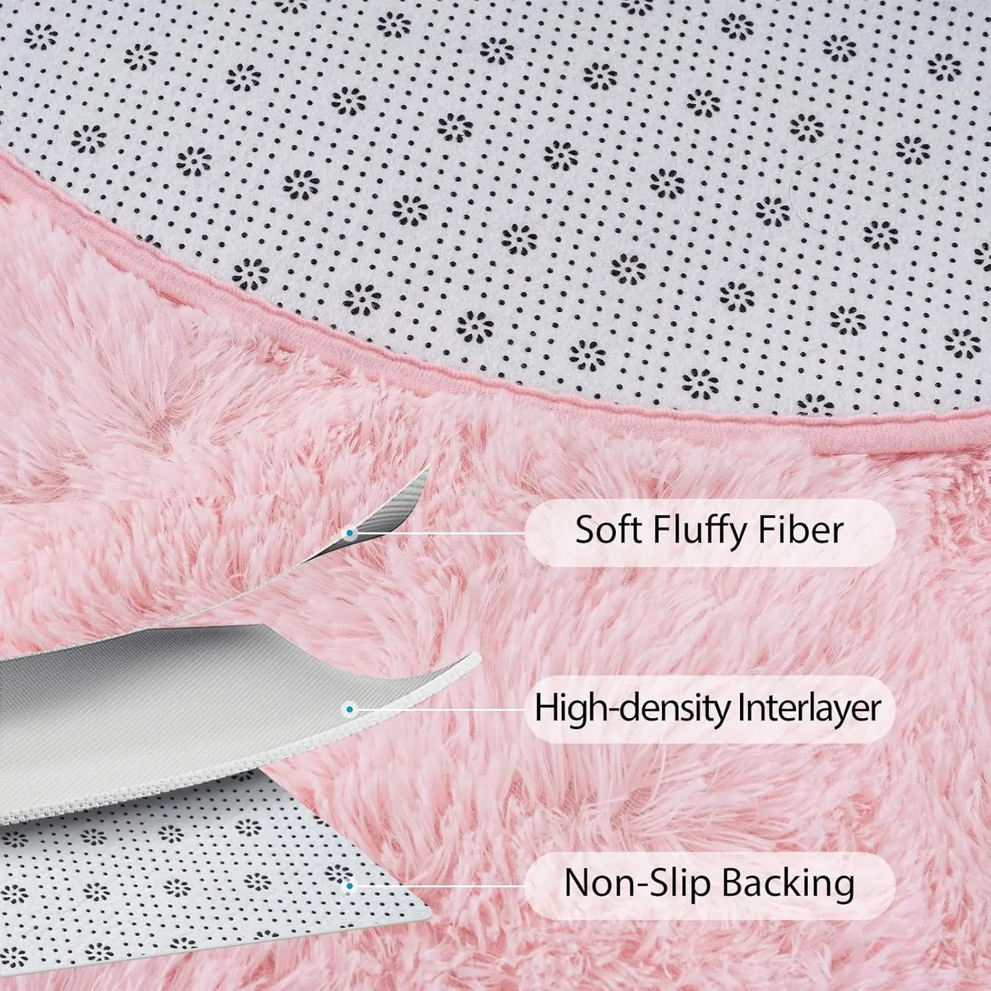 Oval Fluffy Ultra Soft Area Nursery Mats