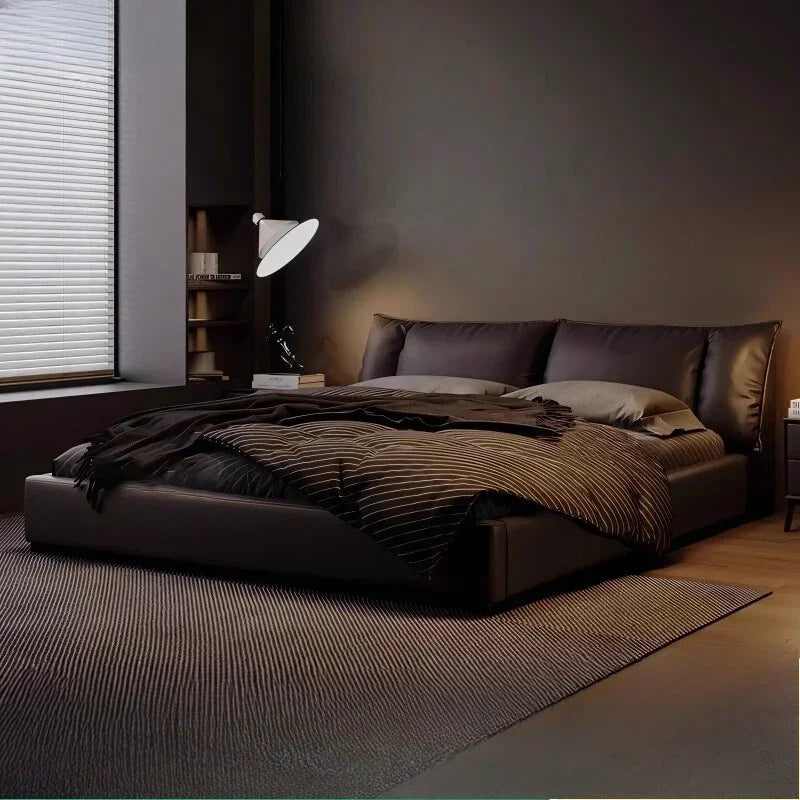 Double Luxury Bed with Office Headboards Racks and Frame Bedroom Set