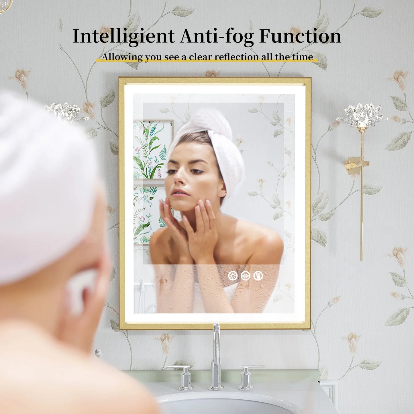 LED Vanity Mirror Gold Frame