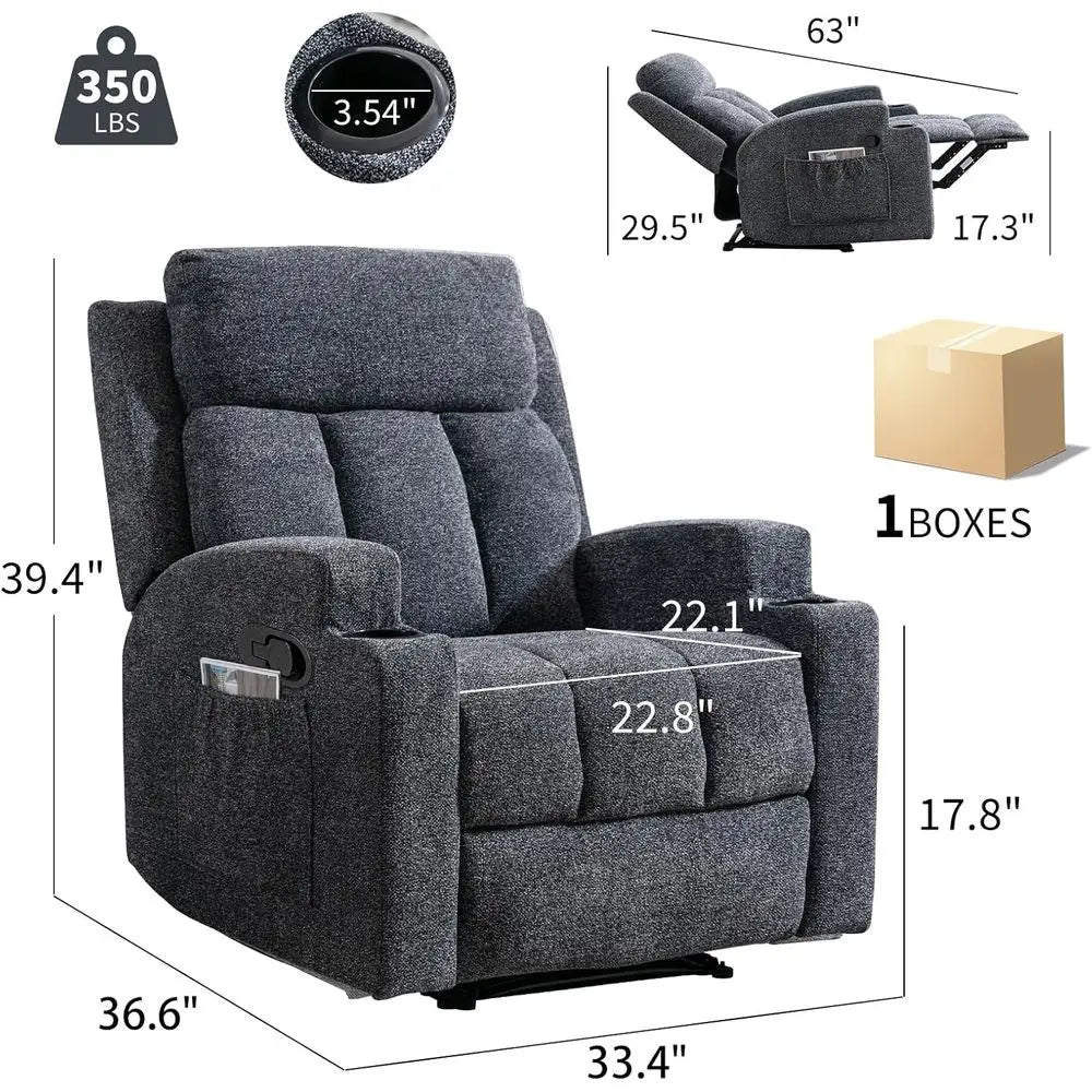Comfortable Reclining with Overstuffed Armrests and Back