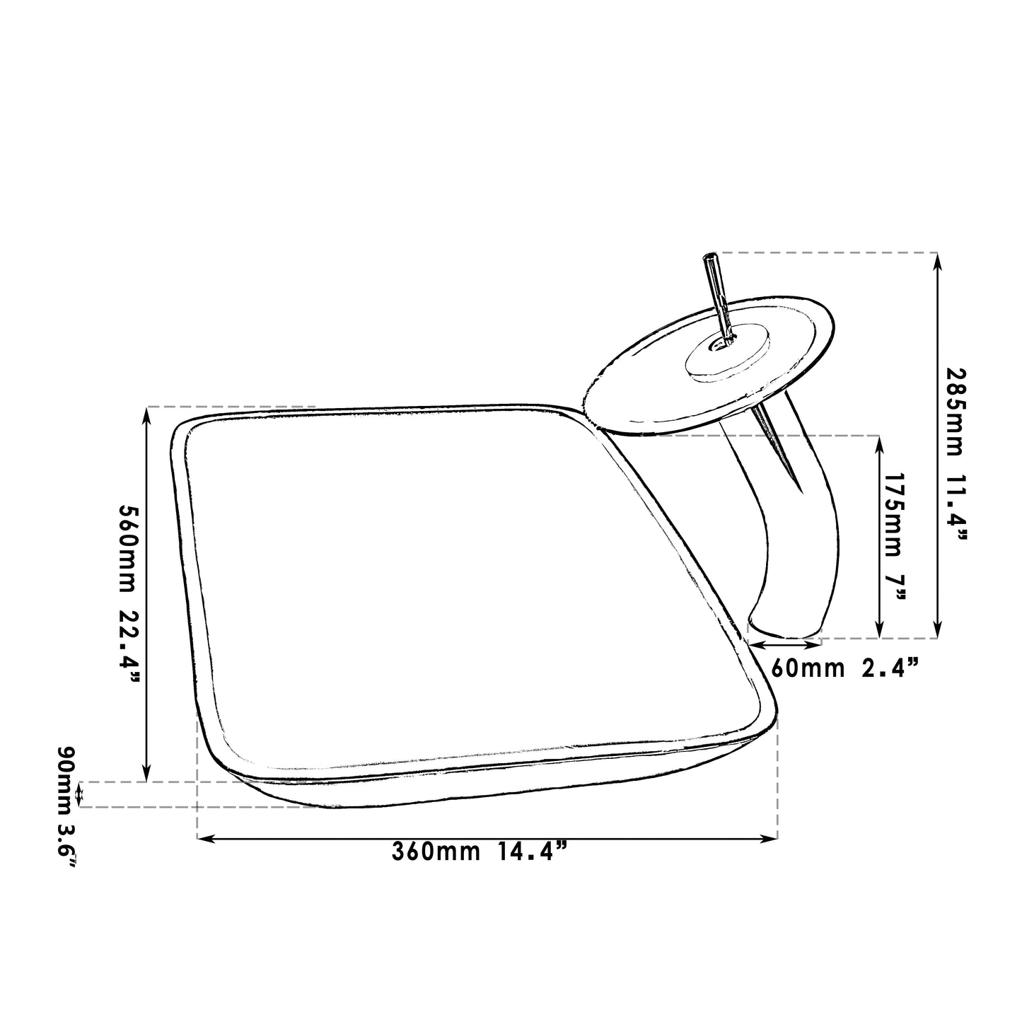 Big Tempered Glass Basin Sink
