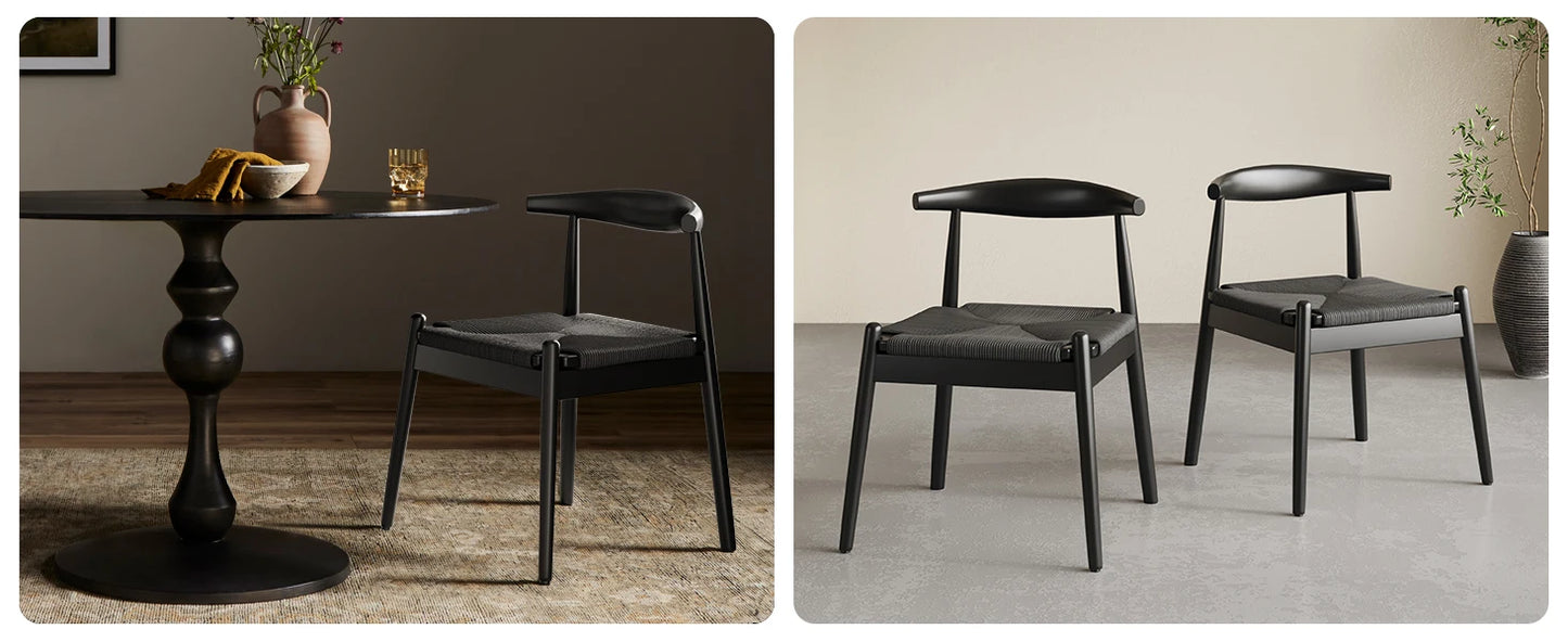 Solid Oak Weave Dining Chairs