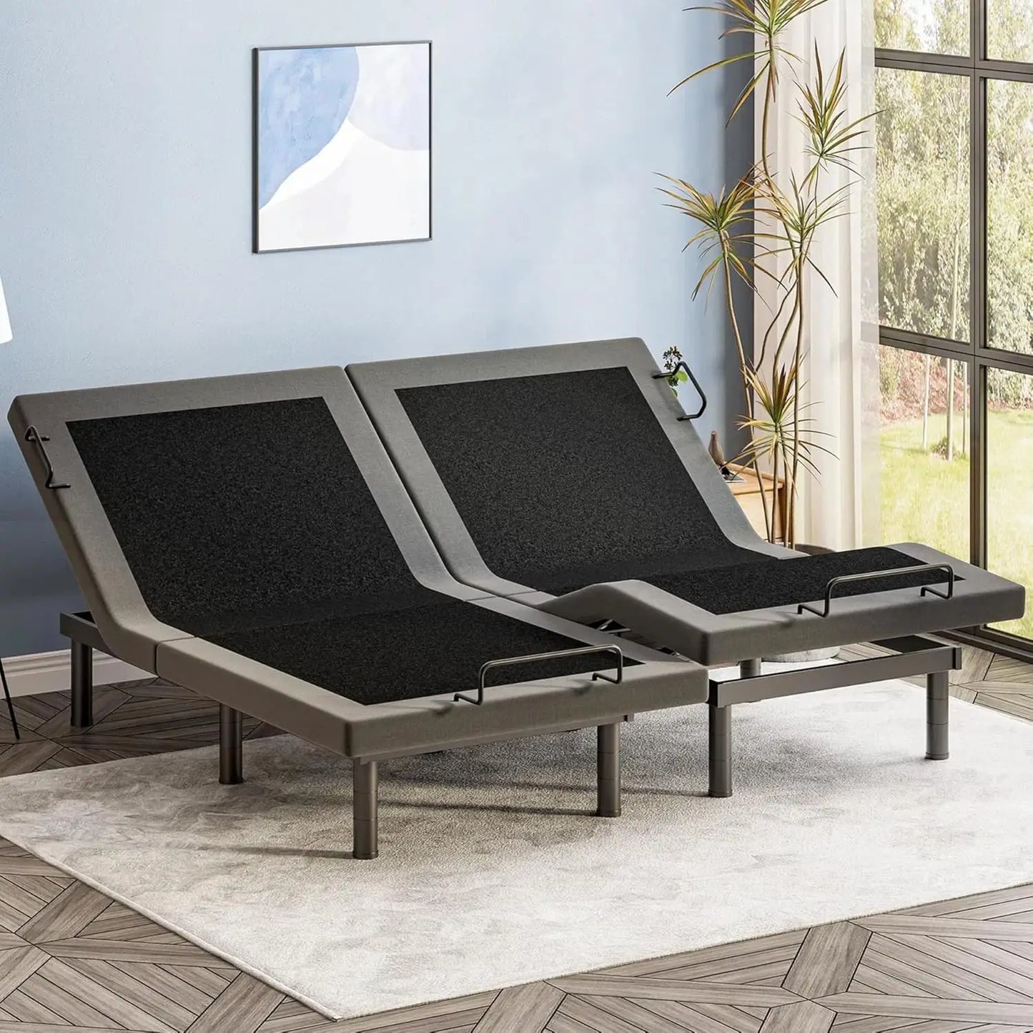 Electric Bed Frame with Wireless Remote, 3 Retainer Bars, Zero Gravity & Anti-Snore