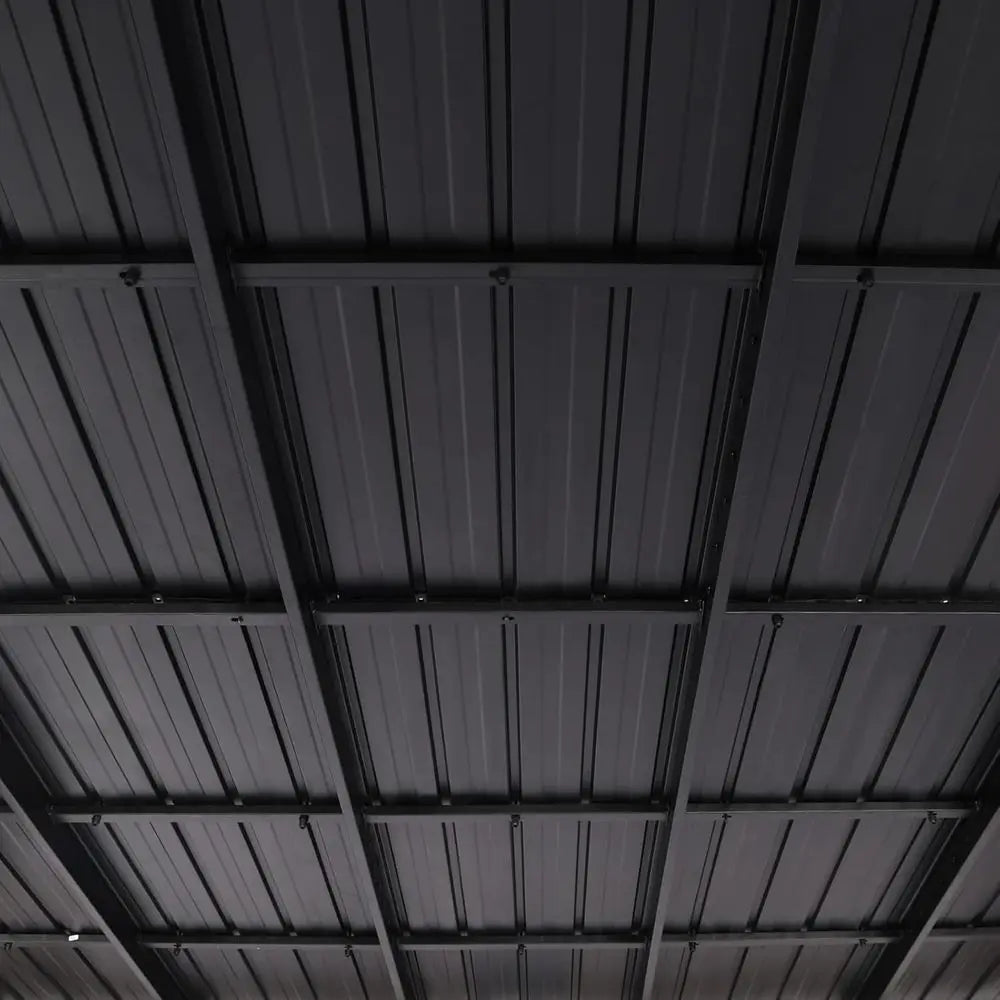 Cedar Patio Pavilion with Sloped Galvanized Steel Roof