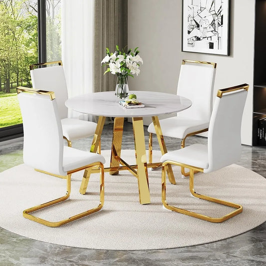 Luxury Modern Round Dining Table Set
