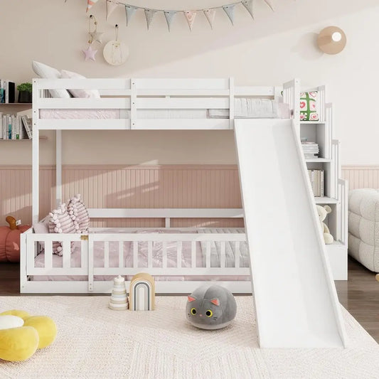 Twin Over Full Bunk Bed with Slide