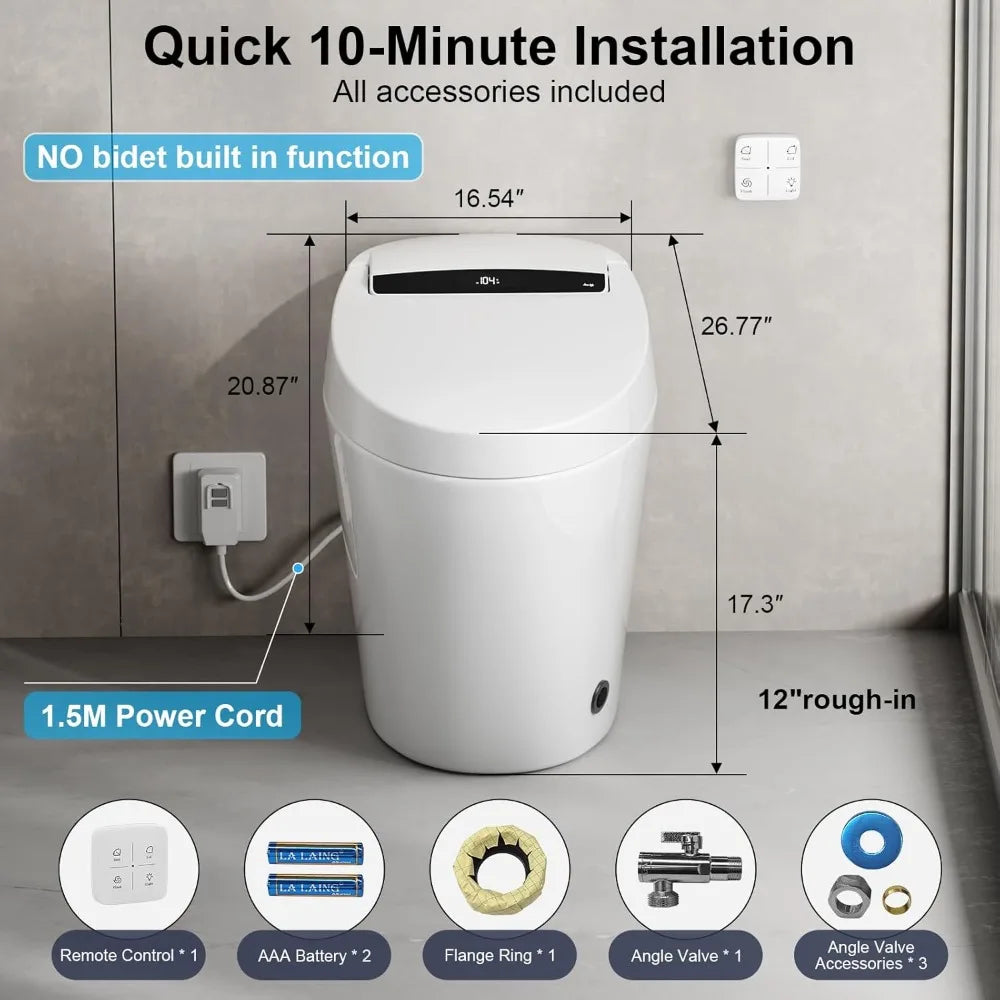 Modern One-Piece Tankless Smart Toilet with Heated Seat