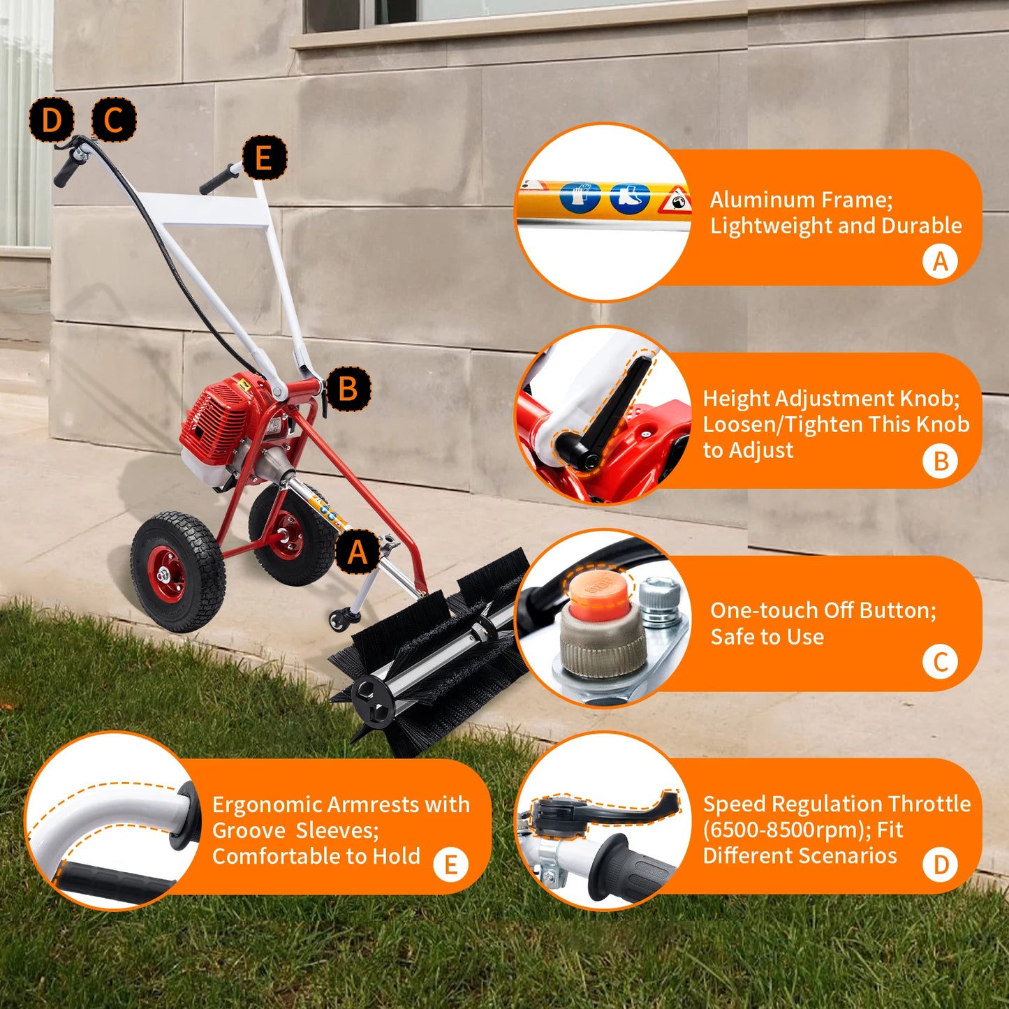 Grass Brush Electric Broom Hand-held Lawn Sweeping Tool