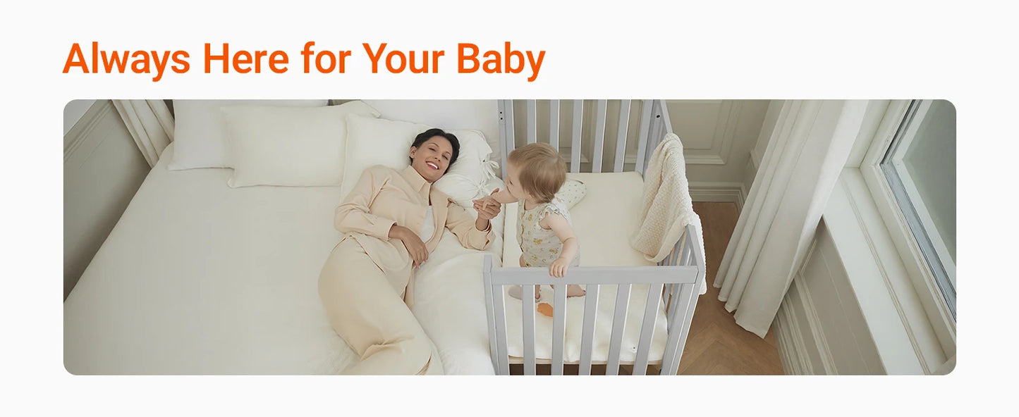 Baby Full Size Crib with Removable Wheels and 4 Adjustable Heights