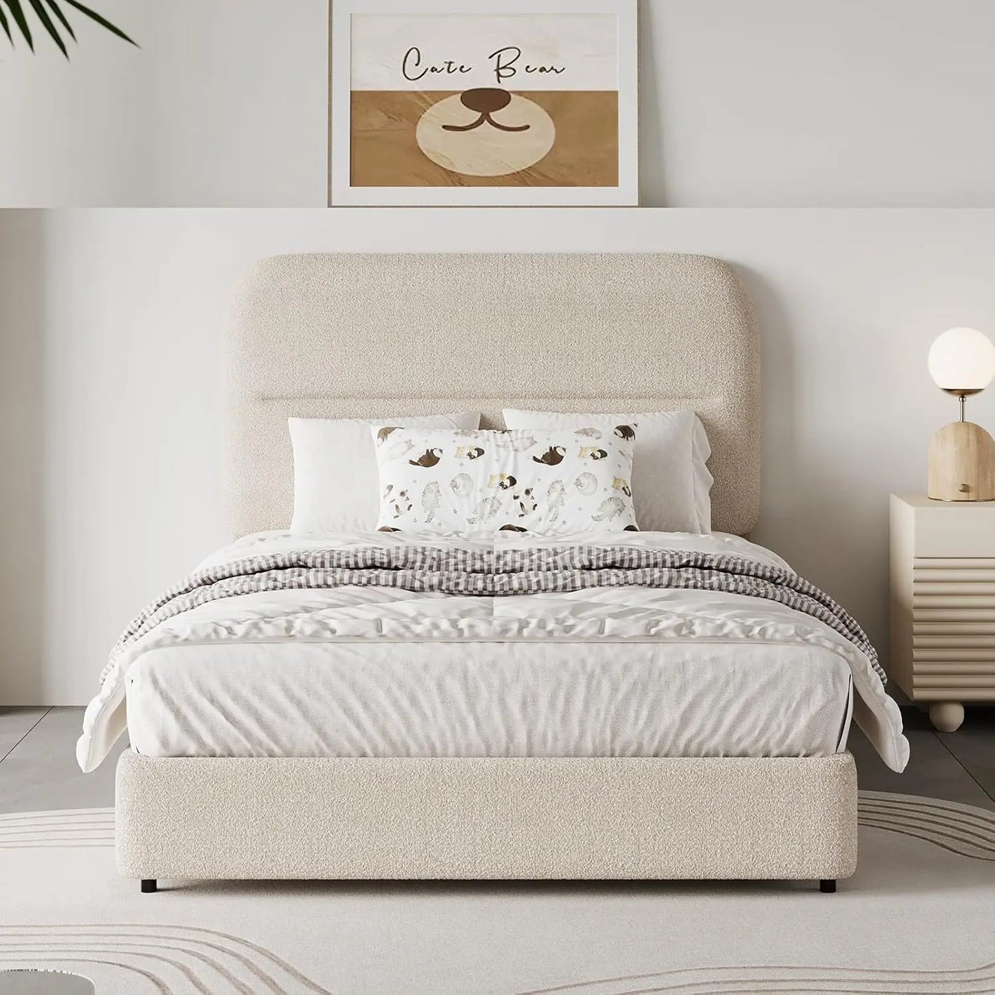 Upholstered Bed Frame with Headboard