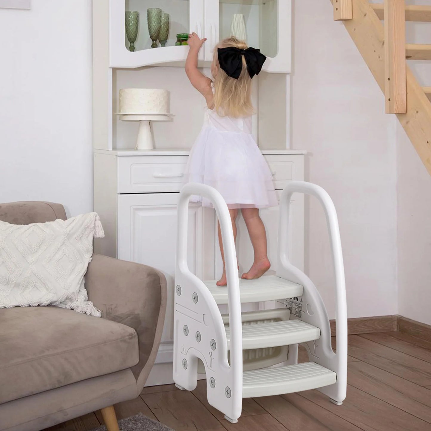 Toddler Step Stool with Handles Sides