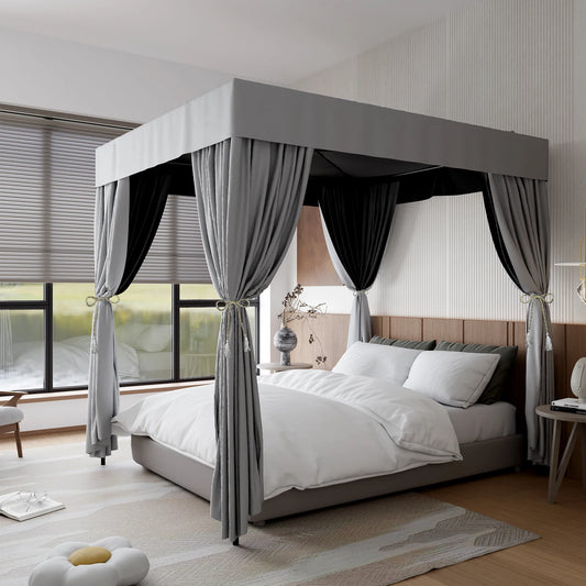 Queen/King Four Corner Post Bed Canopy Bed Curtains