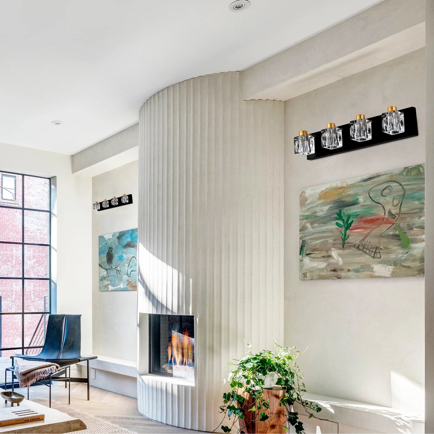 Modern Vanity Lights with Crystal Glass Shade