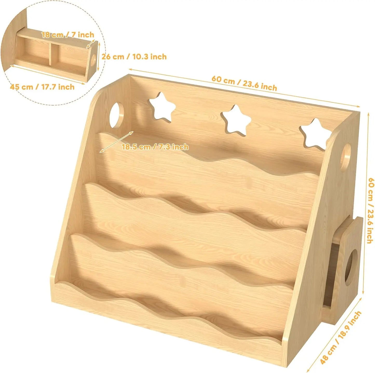 Scalloped Bookshelf with Storage
