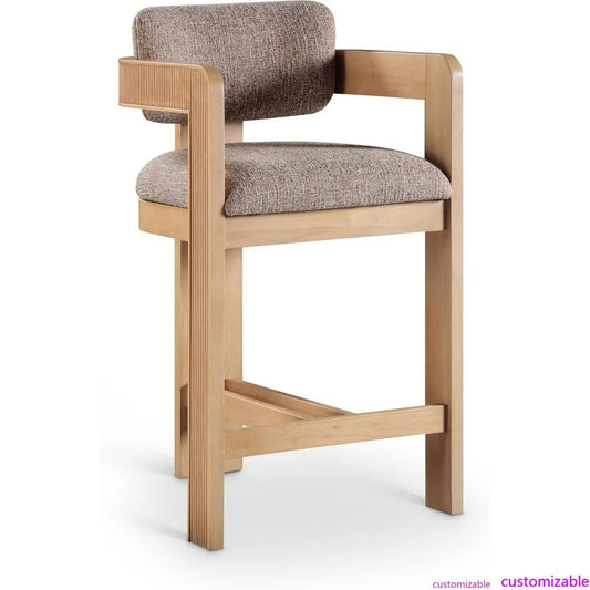 Art Decor Style Sacha Collection Stool with Solid Wood