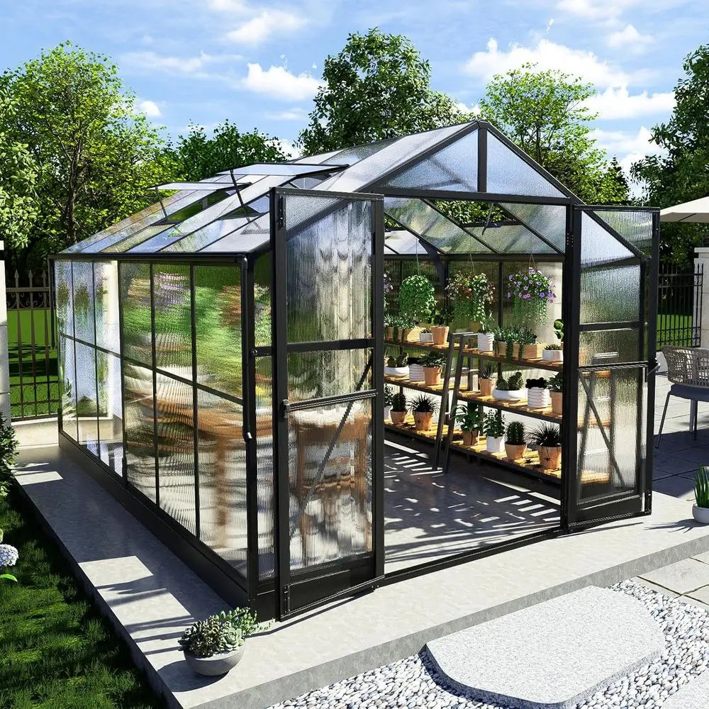 Walk-in Greenhouse with Lockable Door