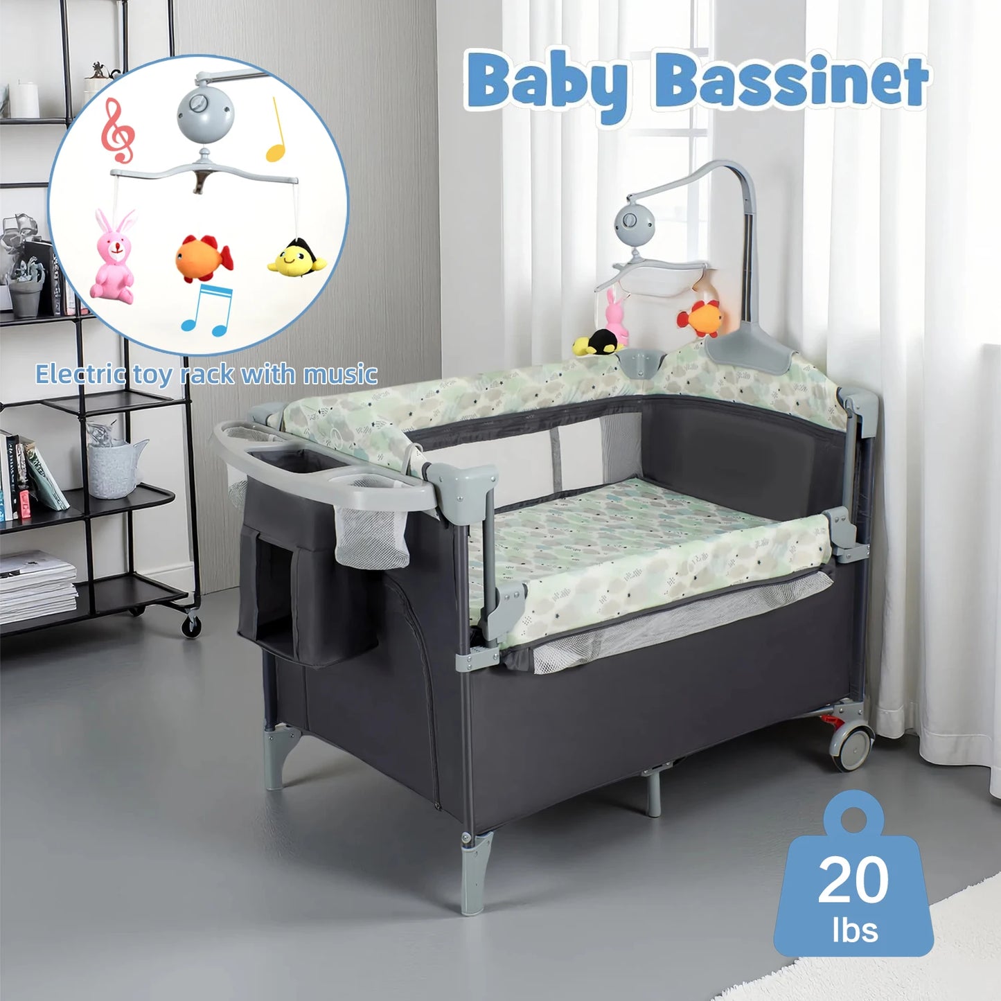 Foldable Playard Bassinet
