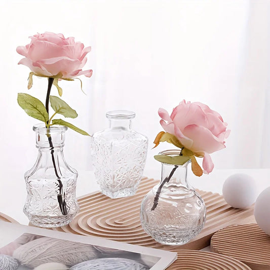 30Pcs Vase Set, Small Vases Glass Bud Vases Bulk, Cute Vintage Glass Vases for Wedding Home Centerpieces Table Decorations
