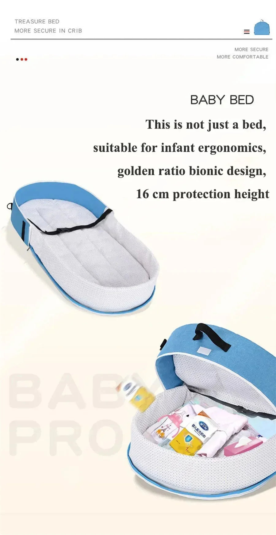 Portable Newborn Baby Bed - Bionic Isolation Travel Crib