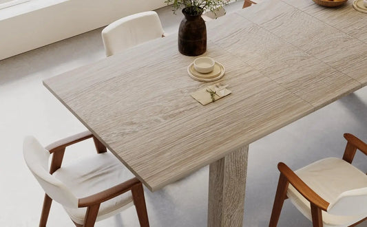 Rectangular Wooden Expandable Dining Table