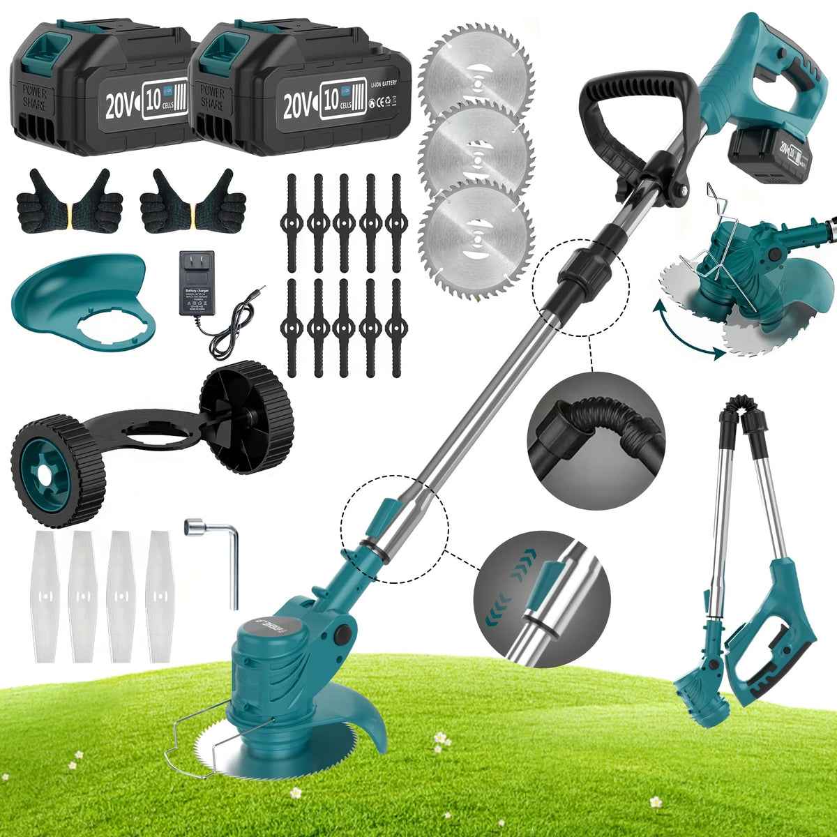 Compact and Portable Cordless Electric Lawnmower