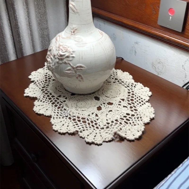 Vintage Crocheted Doilies Oval Table Mat