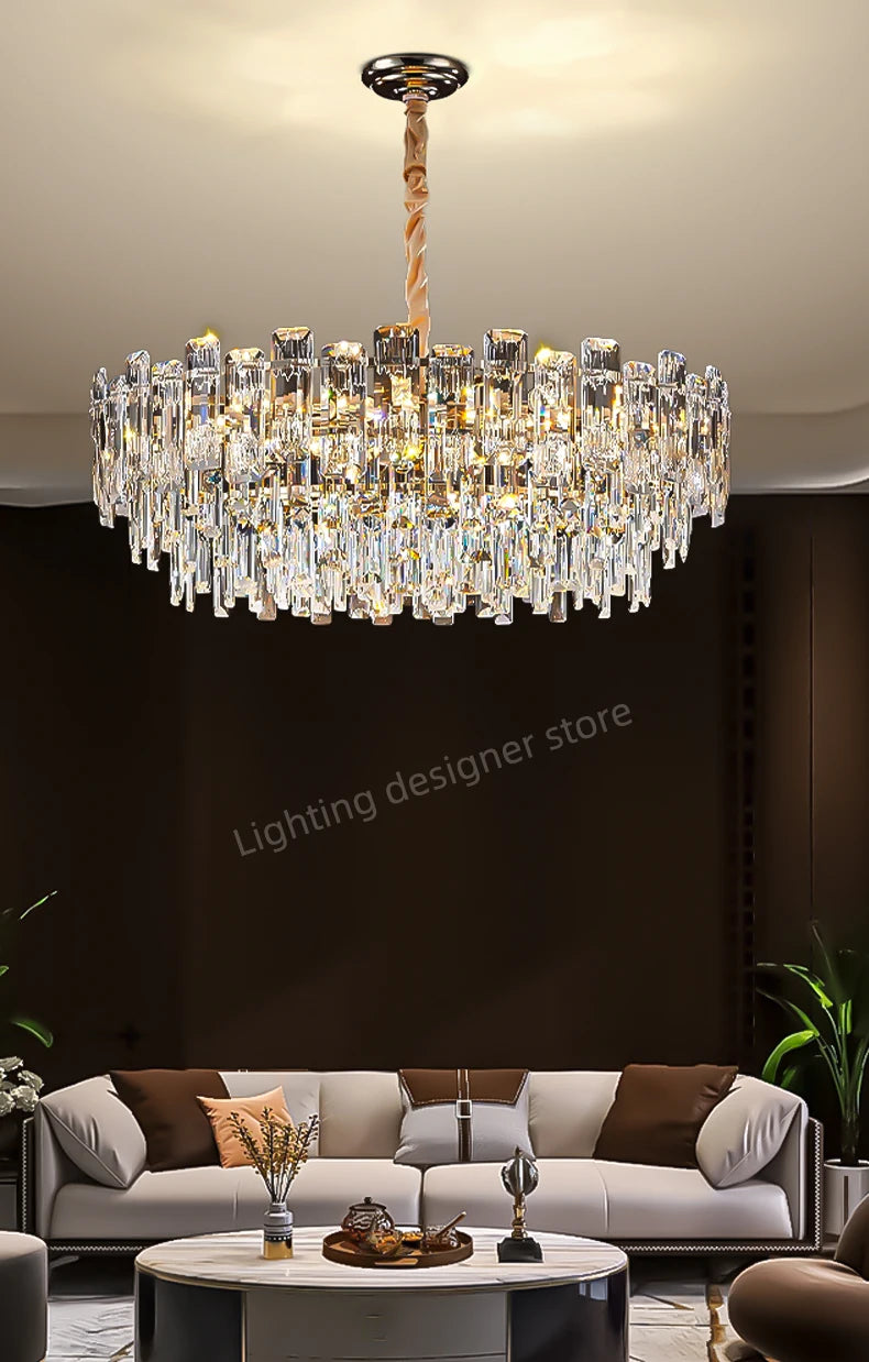 Modern Led Ceiling Hanging Crystal Chandelier