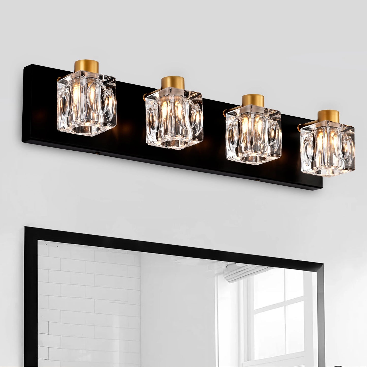 Modern Vanity Lights with Crystal Glass Shade