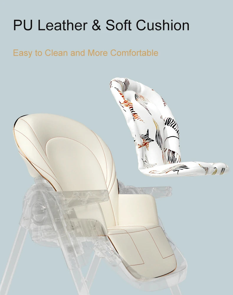 Adjustable Height Baby High Chair with Removable Seat and Tray