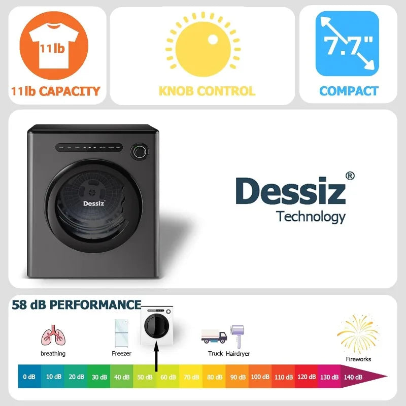 Electric Compact Dryer with Exhaust Pipe
