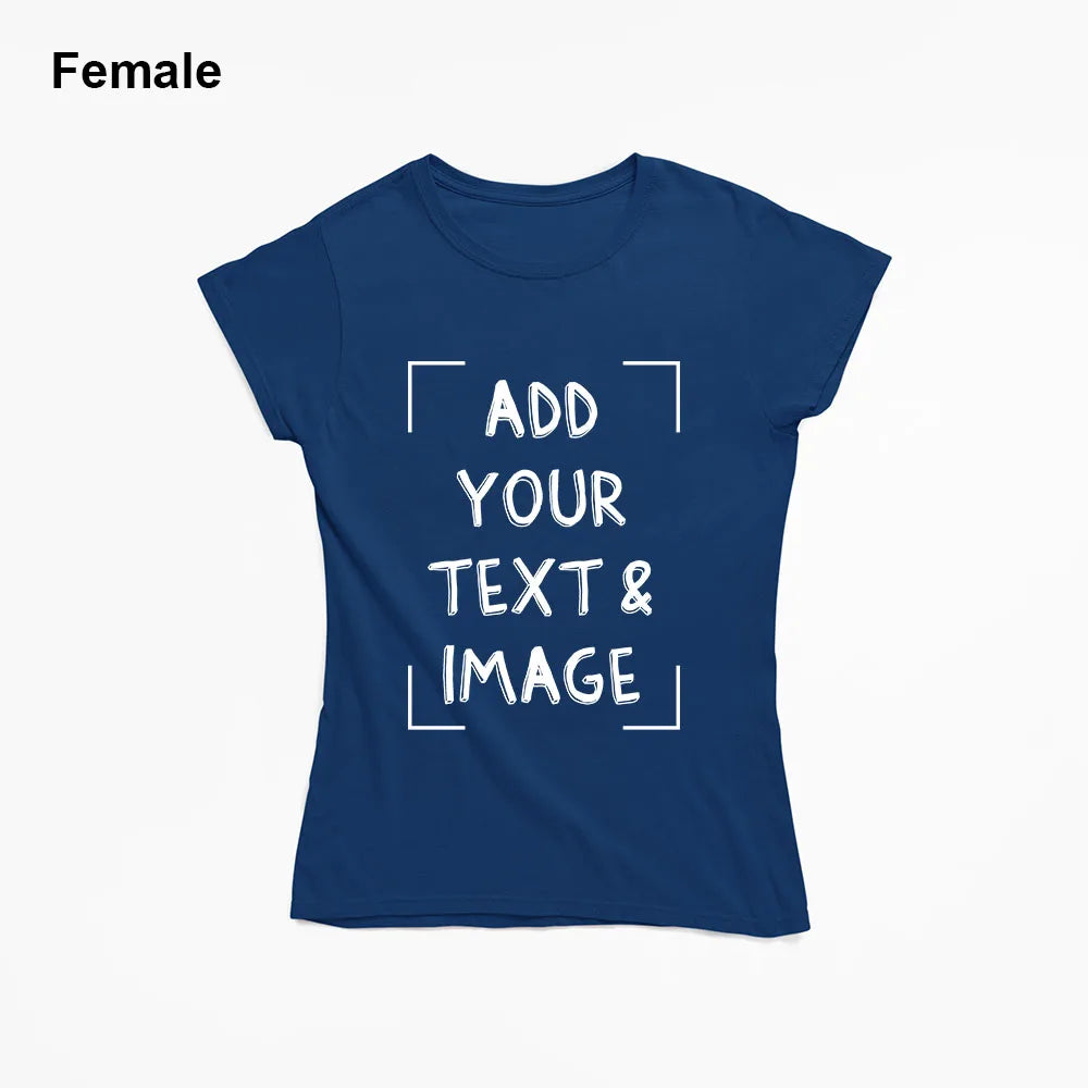 Custom T-shirt with Your Photo Text Image Front Printing Crew Neck