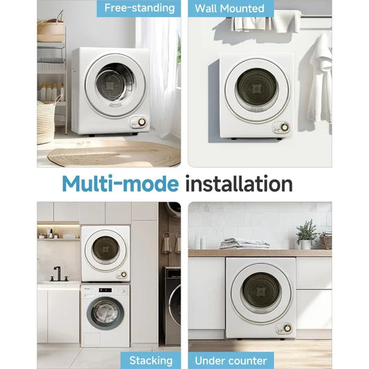 Compact Clothes Dryer with 4 Automatic Drying Modes