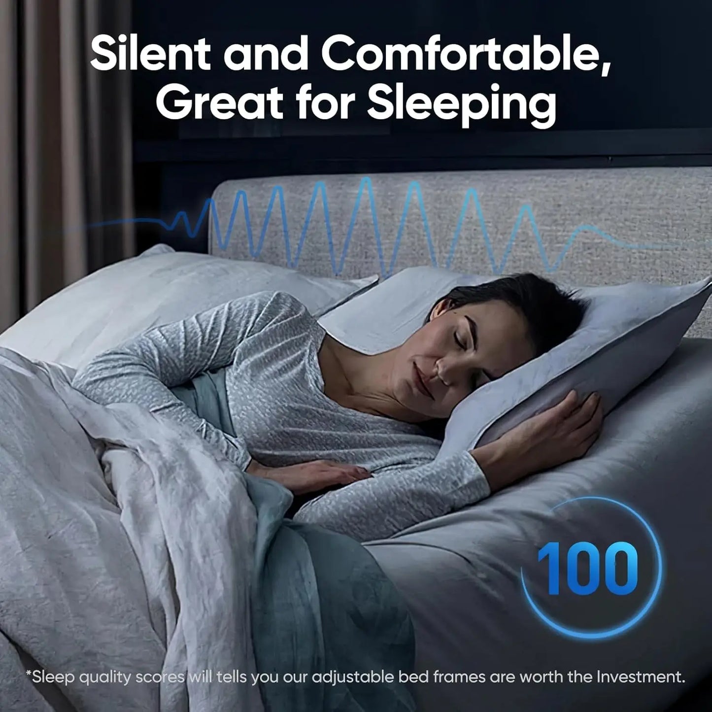 Electric Bed Frame with Wireless Remote, 3 Retainer Bars, Zero Gravity & Anti-Snore