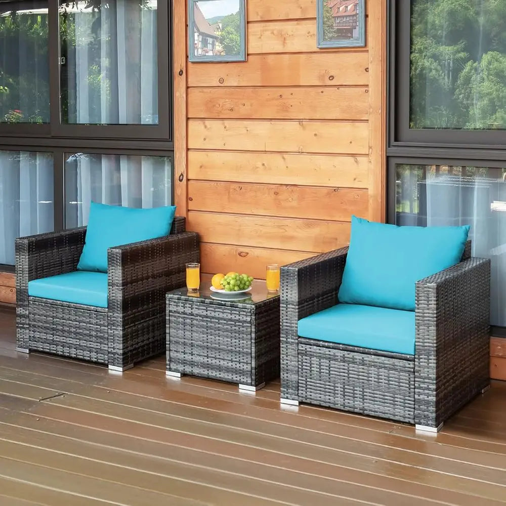 3-Piece Outdoor Wicker Patio Furniture Set