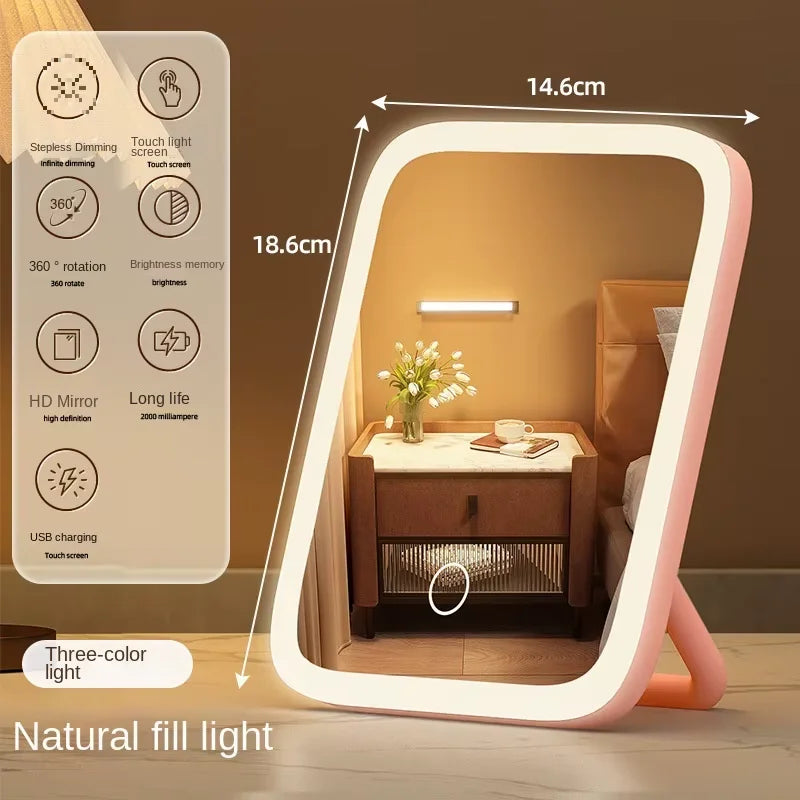 LED Smart  Desktop Makeup Mirror With Light