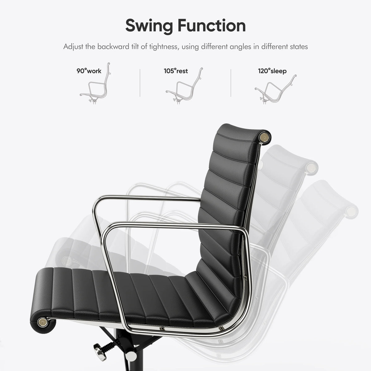 Mid Back Classic Genuine Leather Office Chair