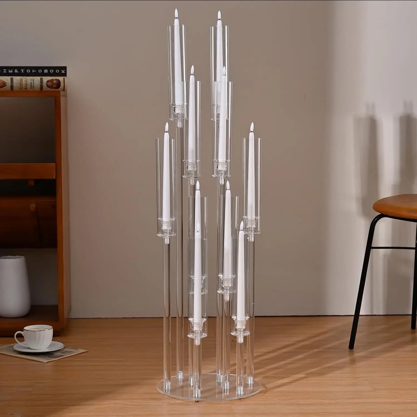 10 Arm Candelabras Clear Candle