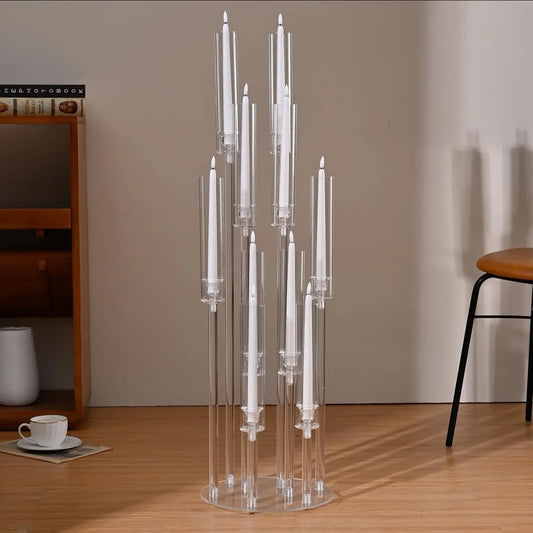 10 Arm Candelabras Clear Candle