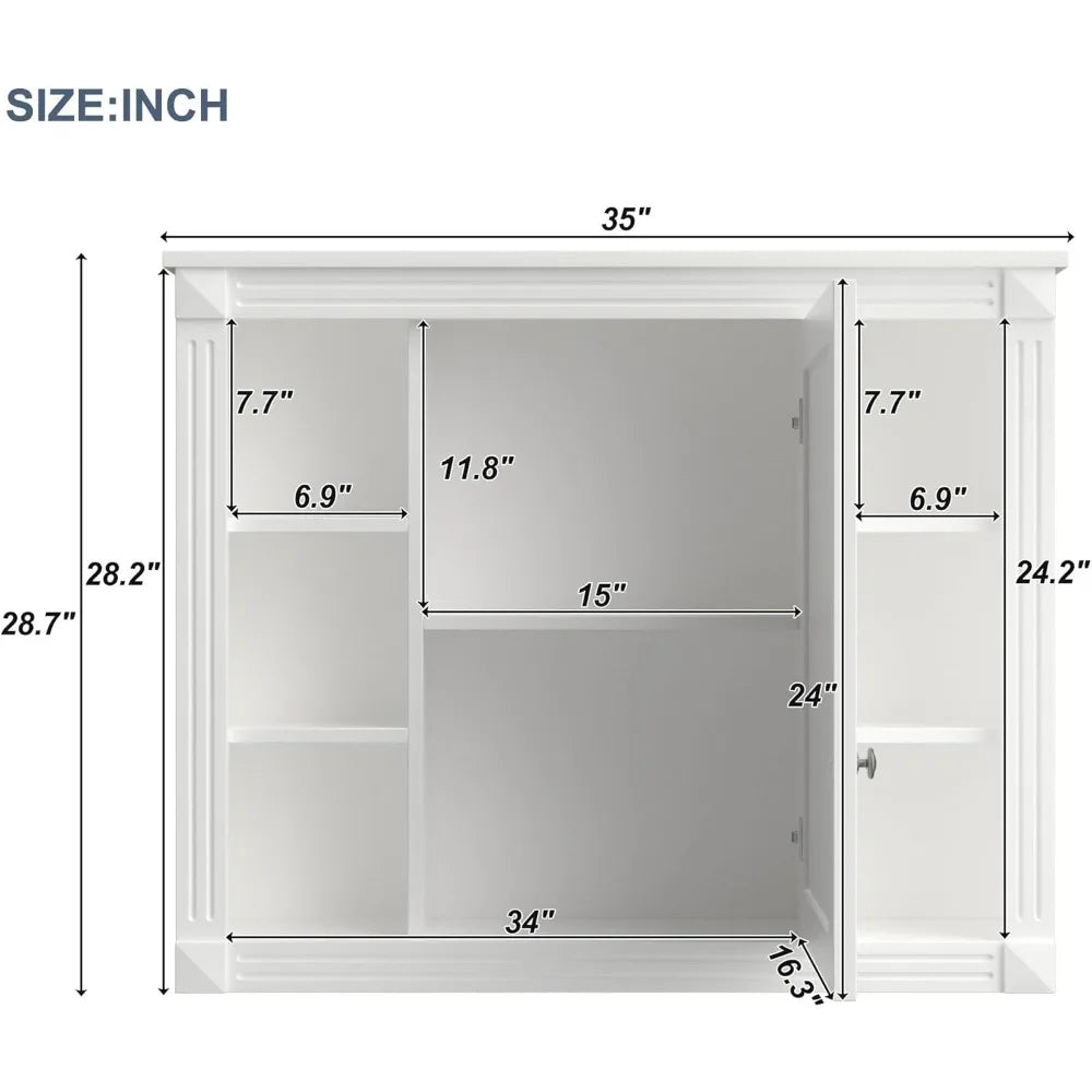 Wall Mounted Bathroom Medicine Cabinet with Mirror