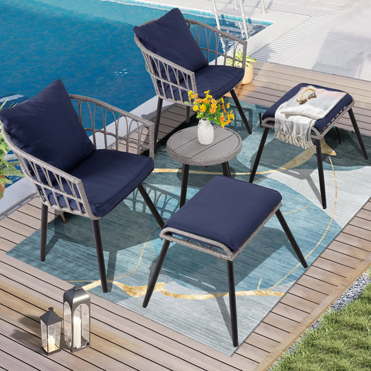 Outdoor Wicker Small Conversation Bistro Set