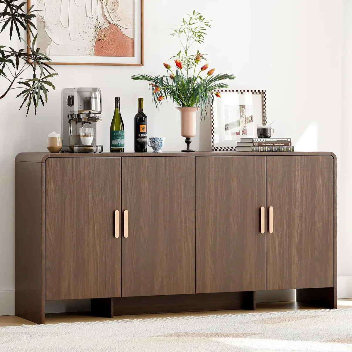 Mid-Century Walnut Buffet Cabinet