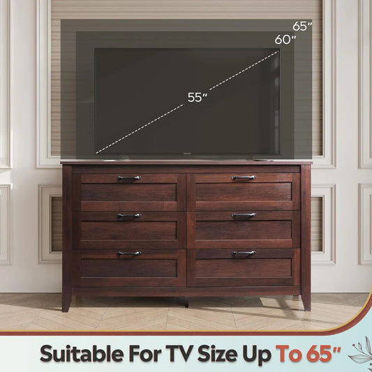 Retro Wood Dresser with Metal Handles