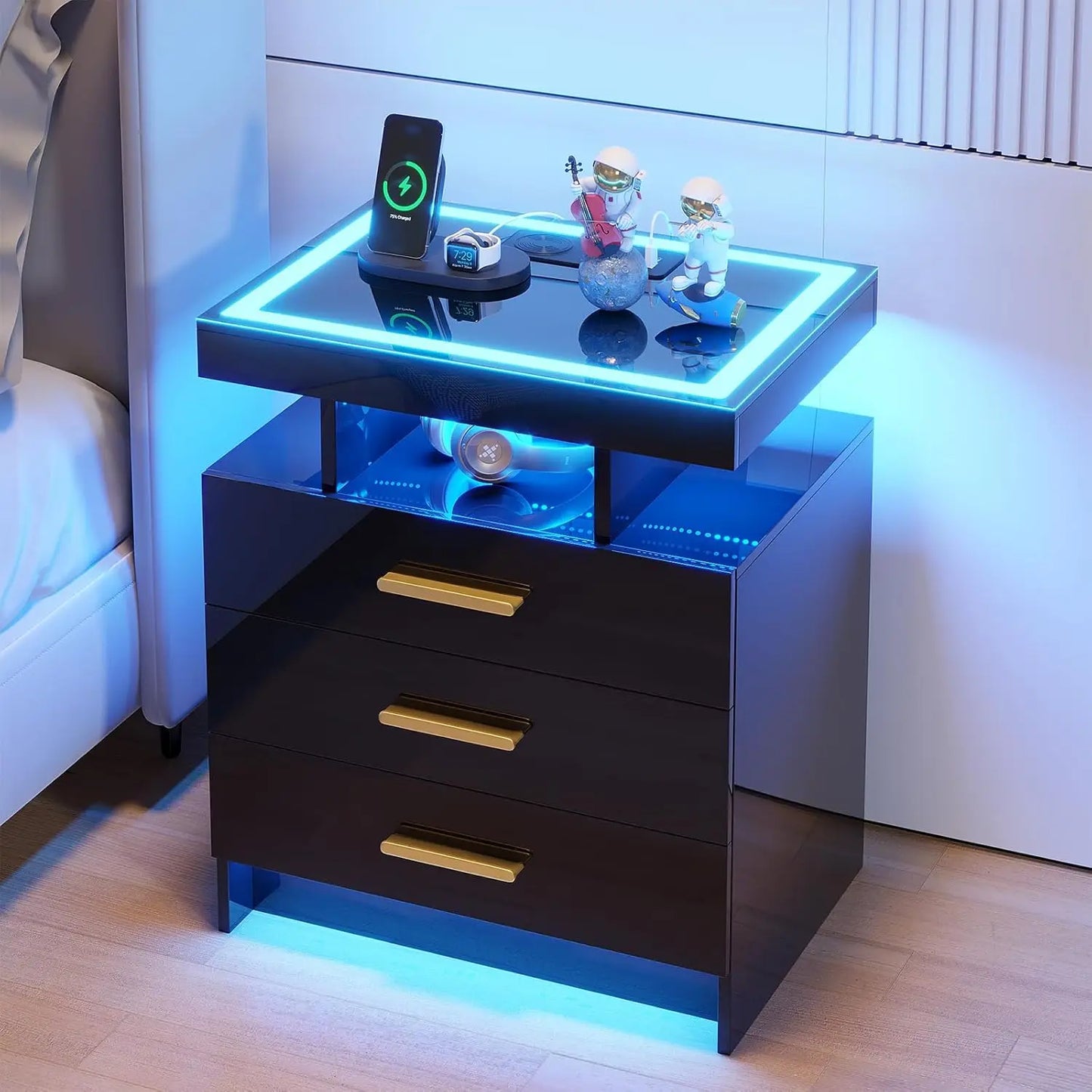 LED High Gloss Nightstand