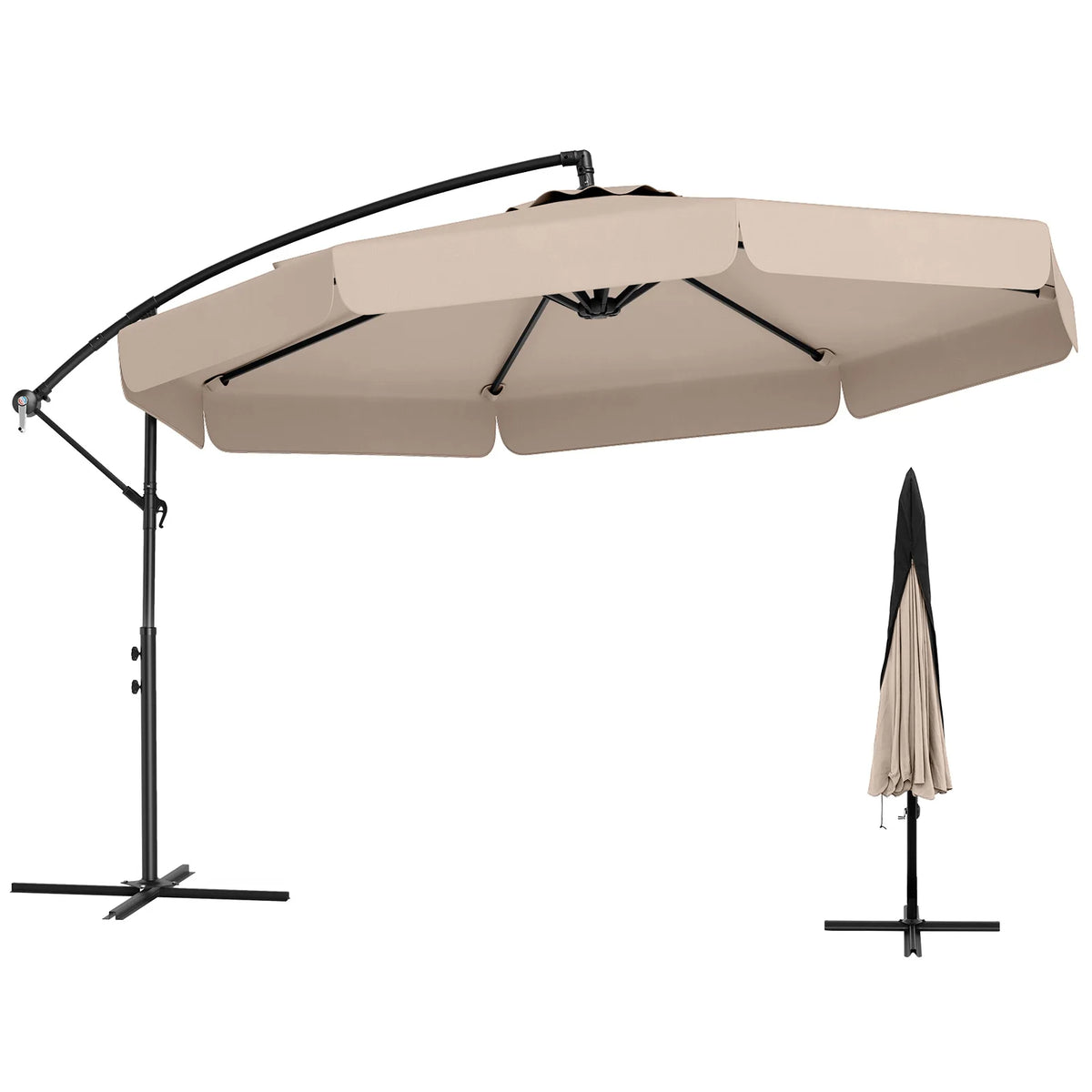 Offset Cantilever Hanging Umbrella with Cover