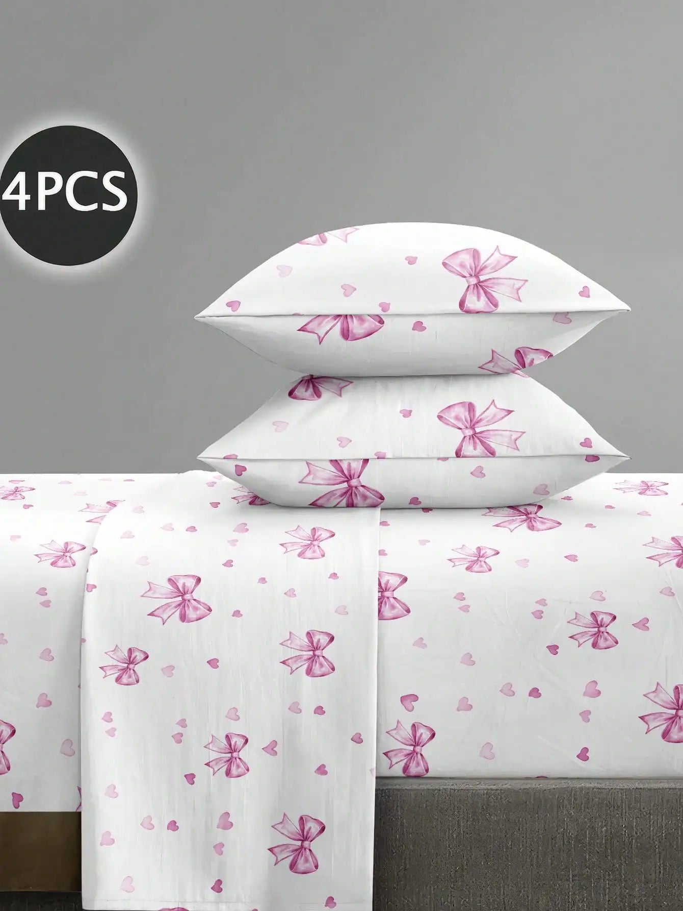 4pcs Botanical Floral Microfiber Sheet Set