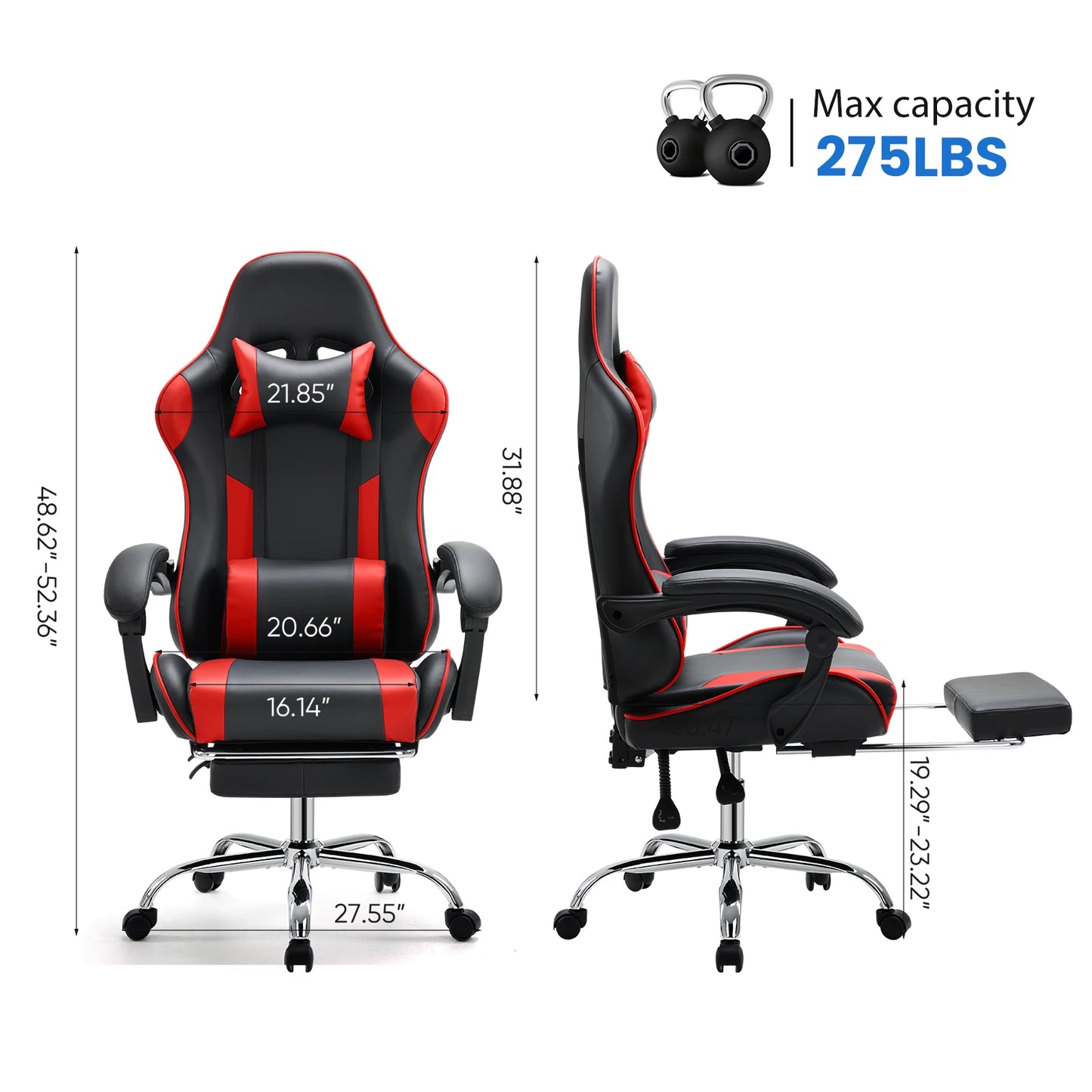 Ergonomic Office Chair with Footrest and Lumbar Support Height