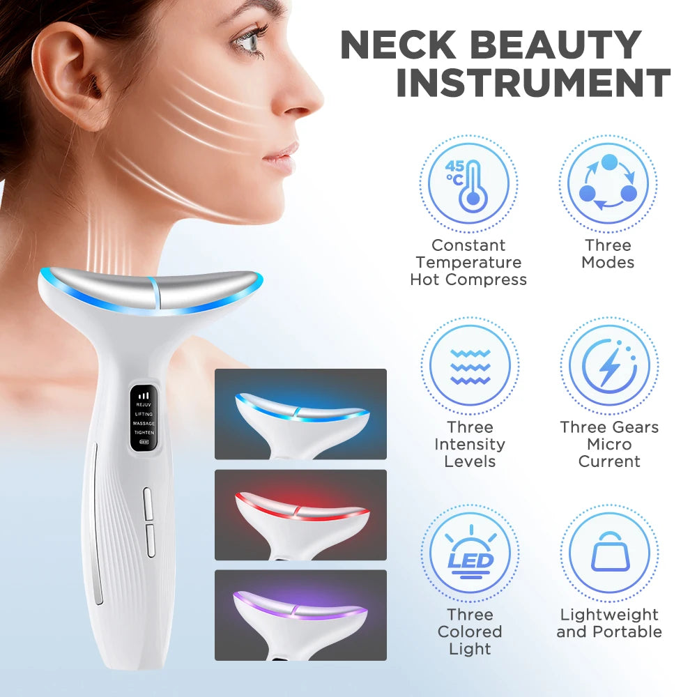 3 Massage Modes Micro-current Neck Beauty Device Face Lifting