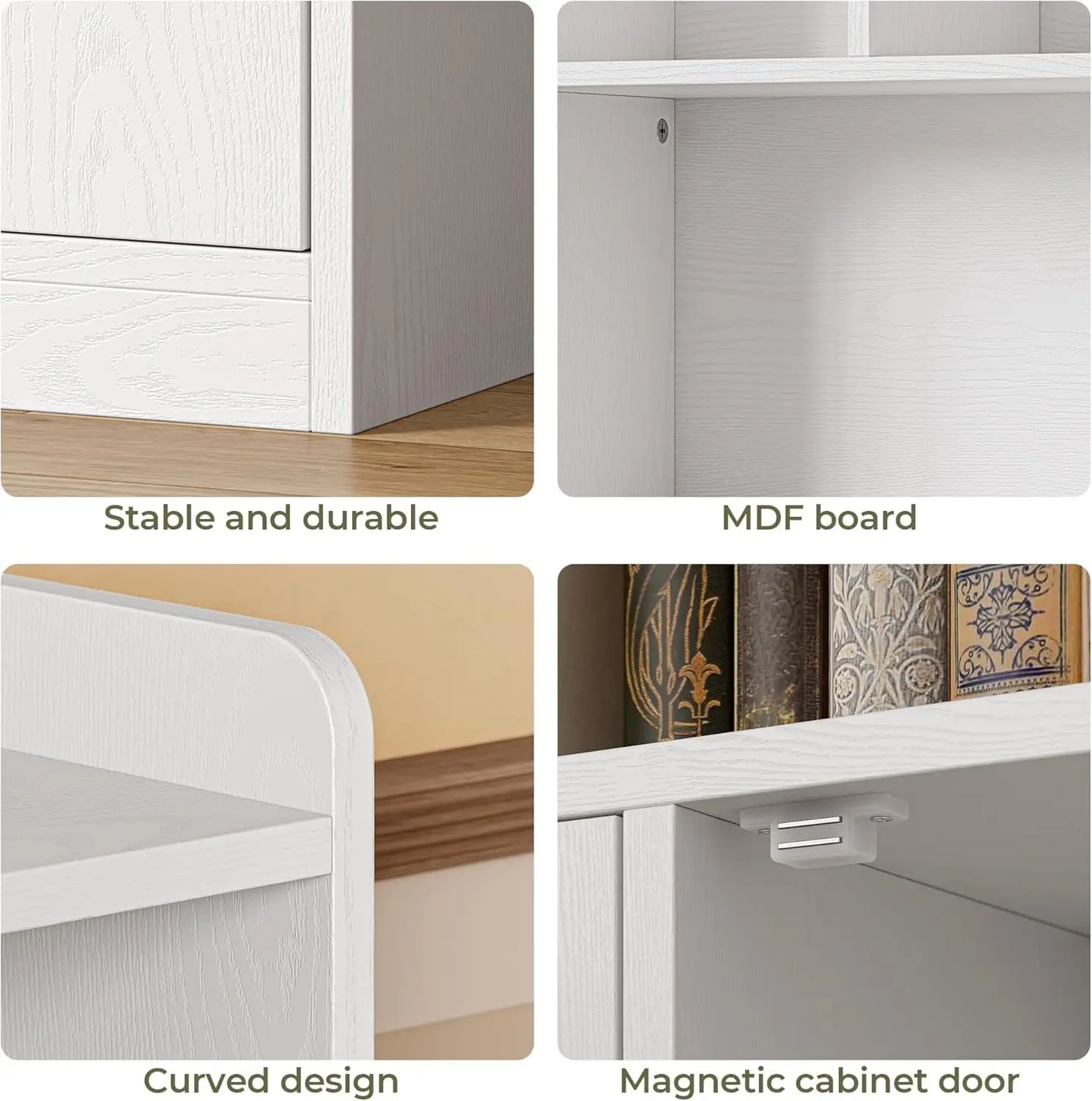 Floor Standing Tall Display Storage Shelves with Doors