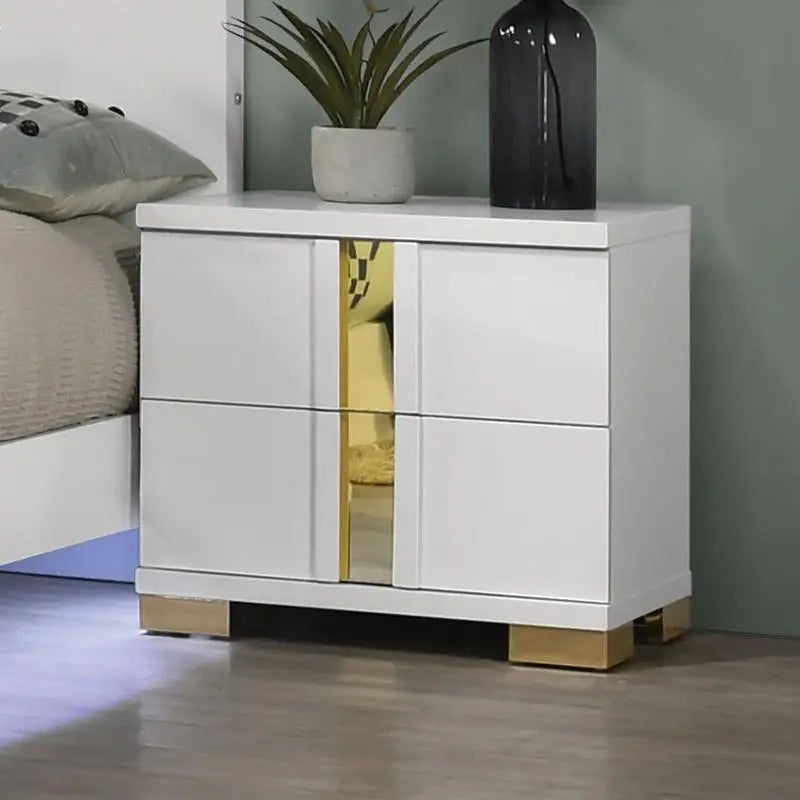 Full Size Bed with LED, 2 Nightstands