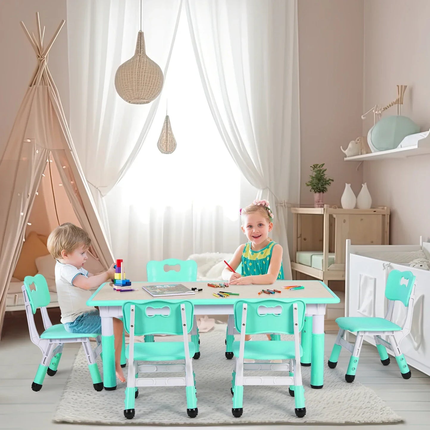 Rectangle Table and Chairs Set
